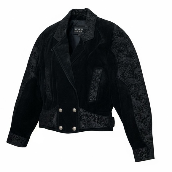 Wilsons Jackets & Blazers - Vintage Wilsons Jacket Womens Sm Black Leather Crop Festival Y2K Western Cowgirl